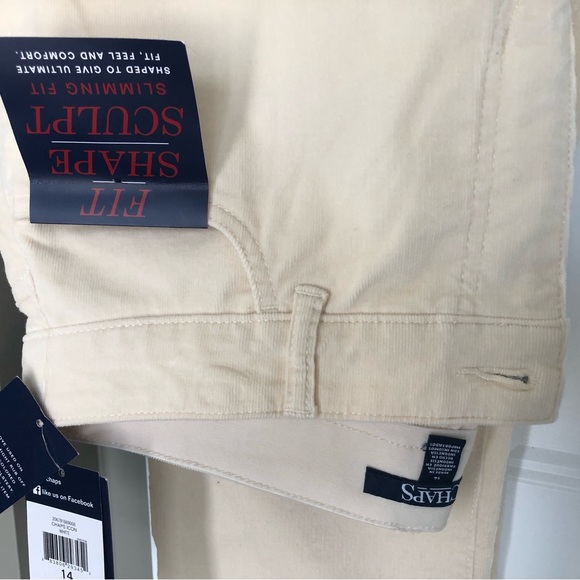 NWT Women’s Chaps Straight Leg Corduroy Pants. Size 14. Ivory - Picture 7 of 7